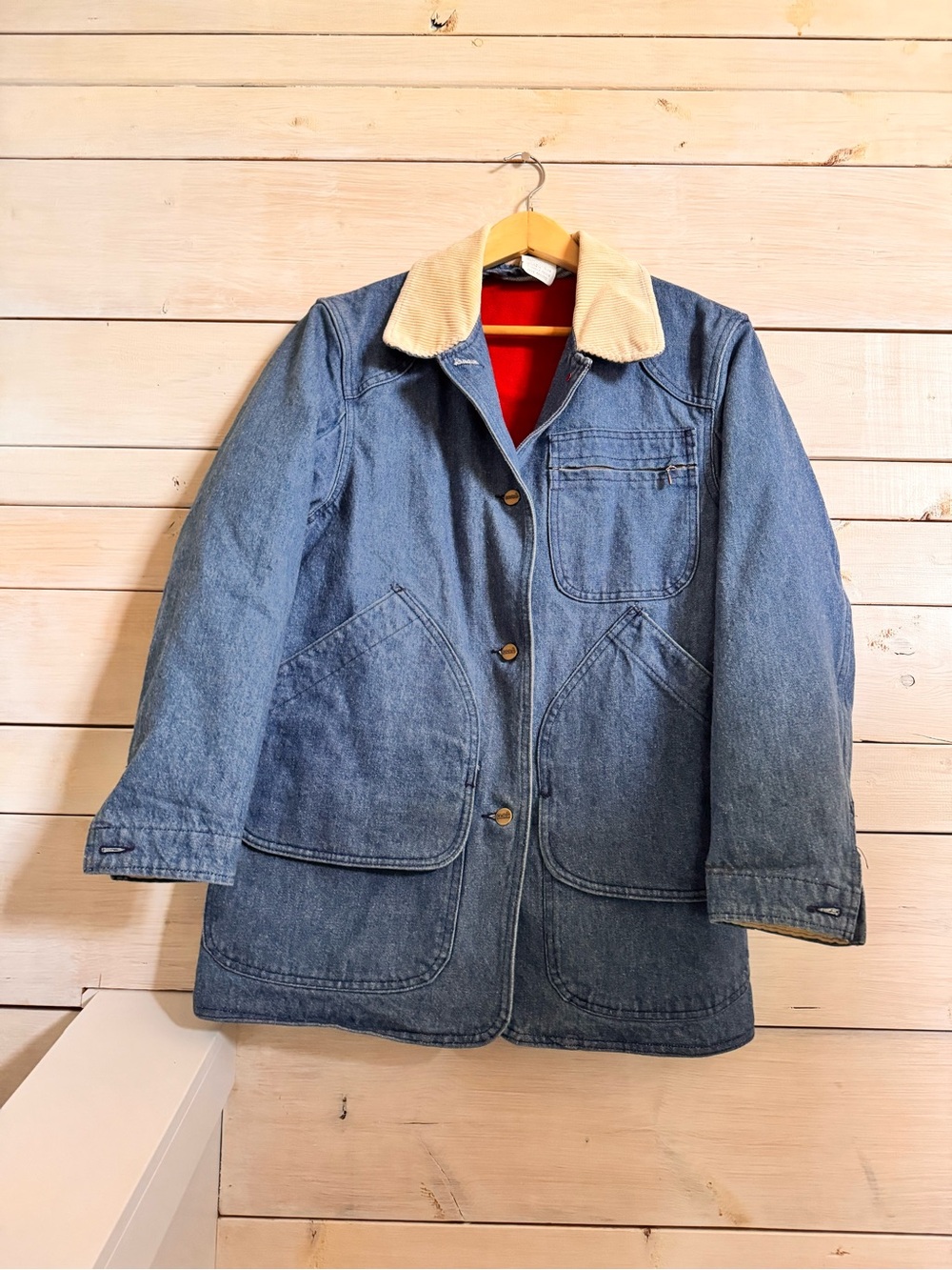 L.L Bean Vintage Denim Barn Collar Jacket